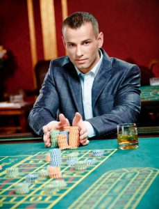 Man who gambles in casino 